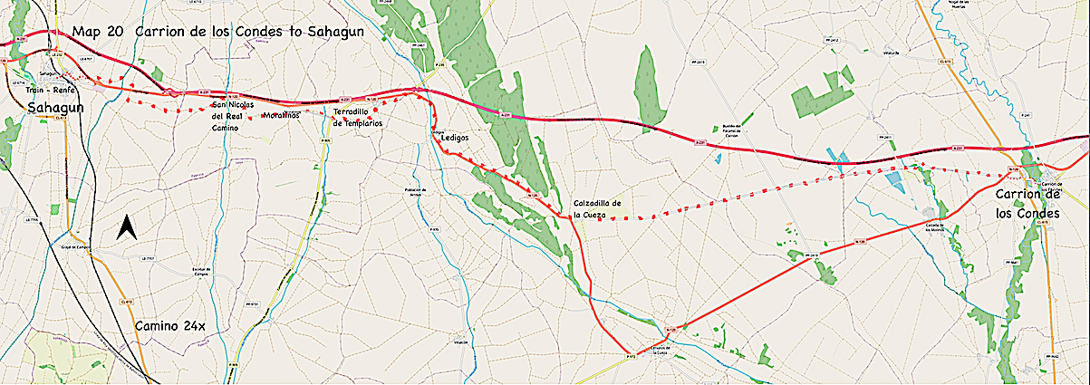 Map 20  Carrion de los Condes to Sahagun