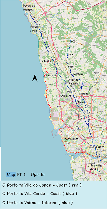 Map PT 1 - O Porto - coastal & interior maps 