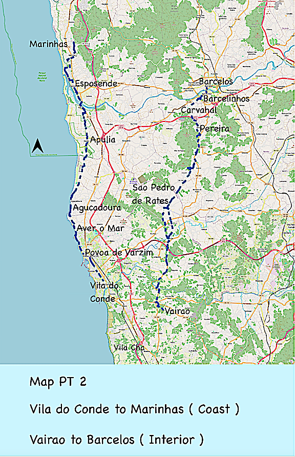 Map PT 2 - Vila do Conde to Marinhas - Coastal & Interior Map