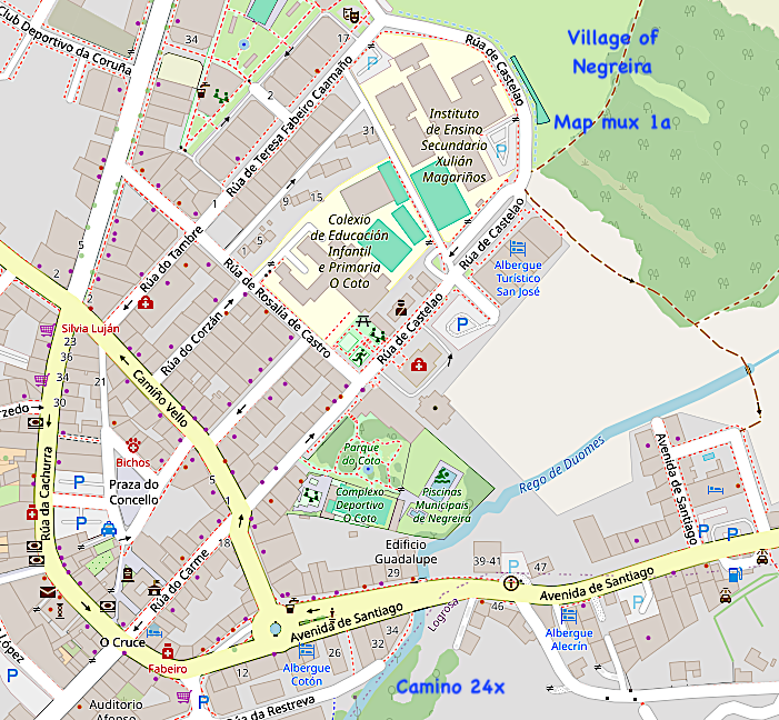 Map Muxia 1a Village of Negreira 