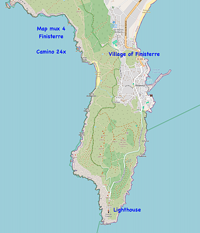 Map Finisterre & Lighthouse