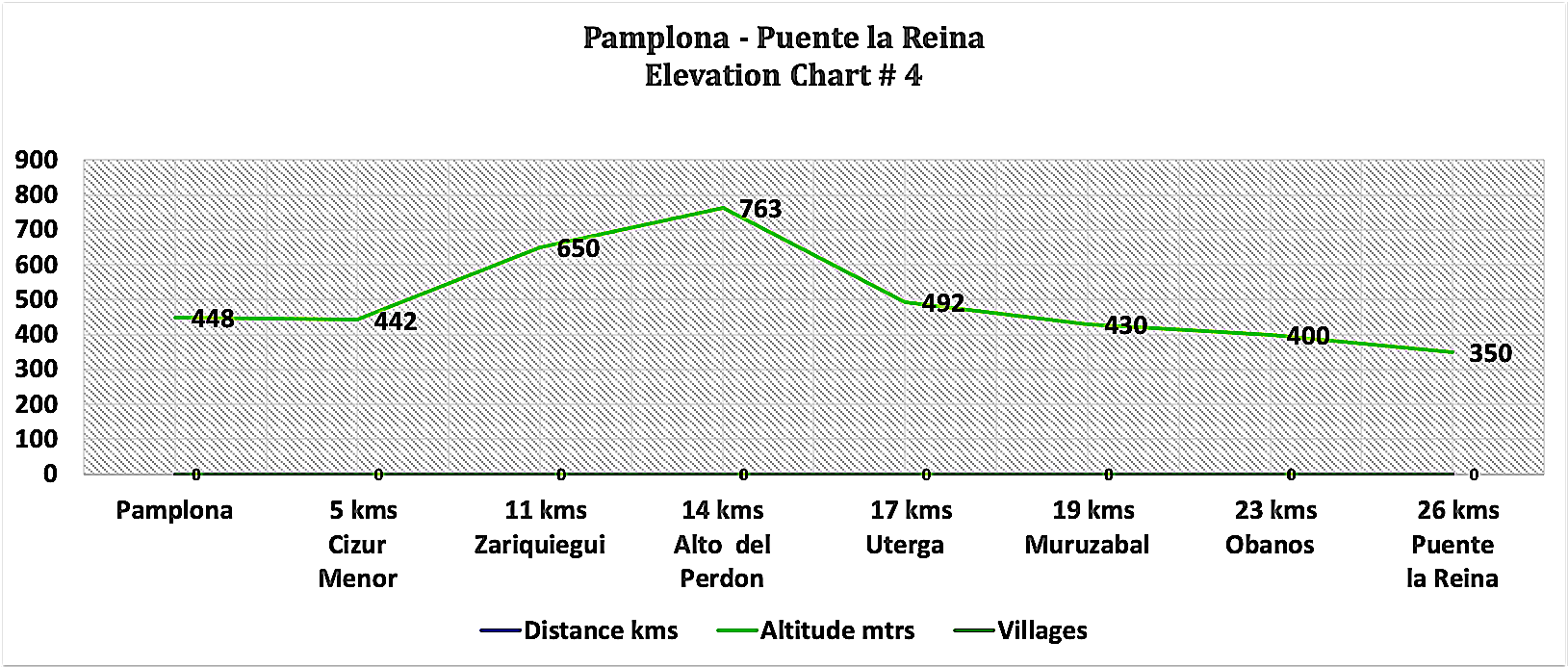 Elevation Chart # 4 - Pamplona - Puente la Reina 