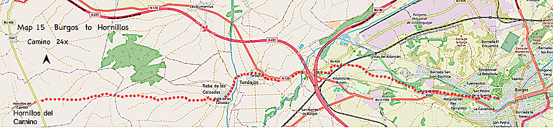 Map # 15 Burgos to Hornollos 