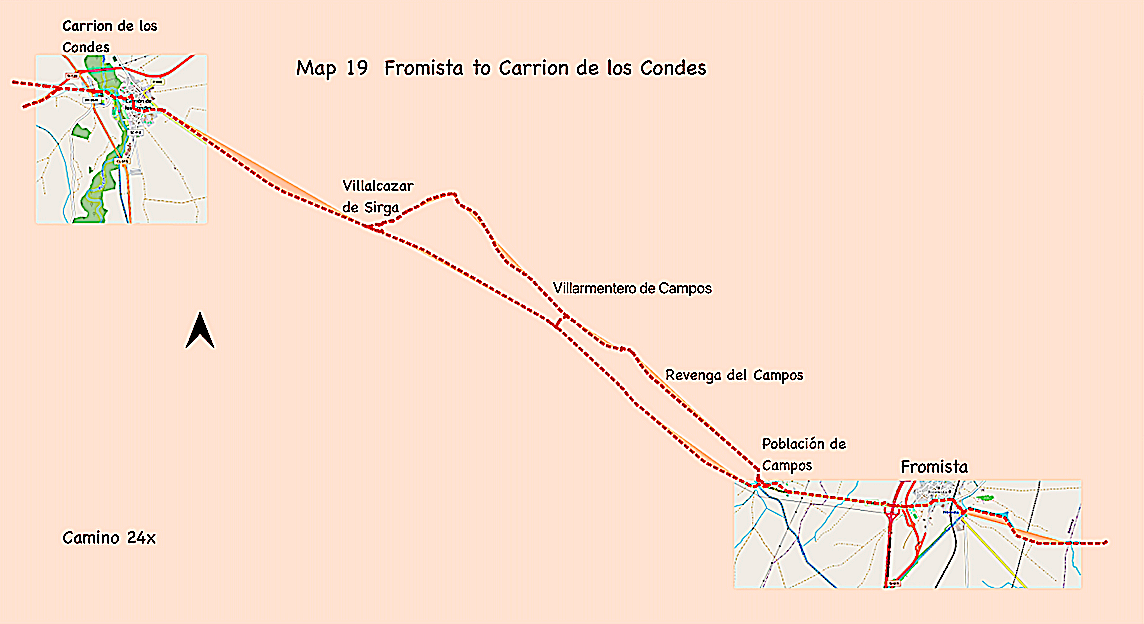 Map 19 - Fromista to Carrion de los Condes