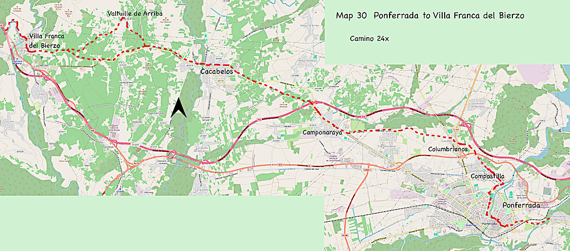 Map # 30 - Ponferrada to Villa Franca del Bierzo