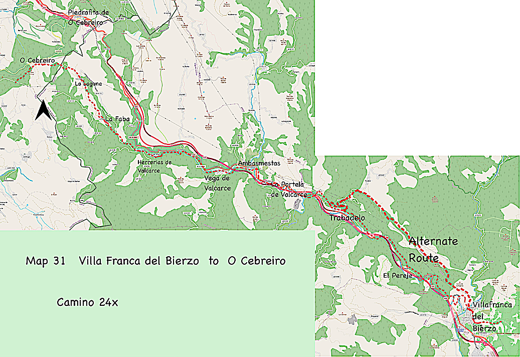 Map # 31 - Villa Franca to O Cebreiro