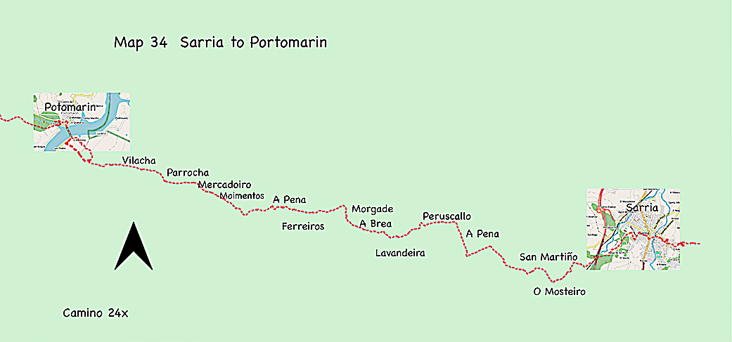 Map 34 - Sarria to Portomarin