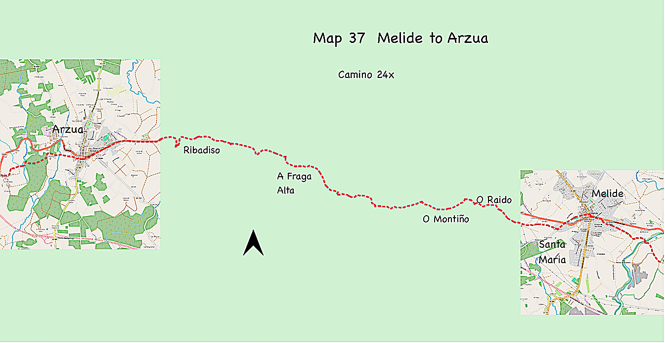 Map 37 - Melide to Arzua