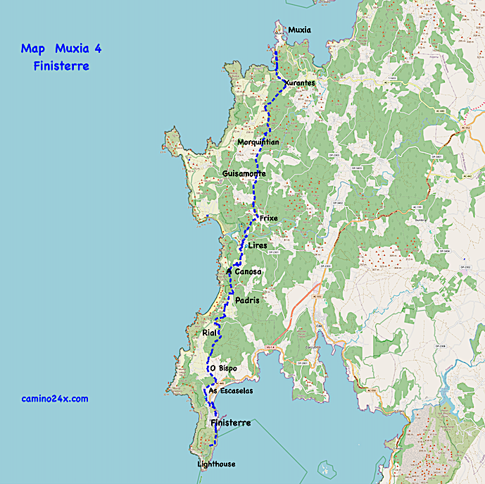Map Muxia 4 Finisterre Trail