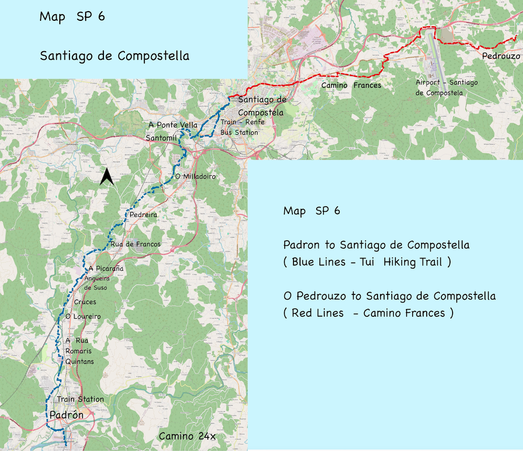 Map Camino Frances & Camino Portugal 